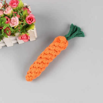 Braided Rope Carrot Chew Toy